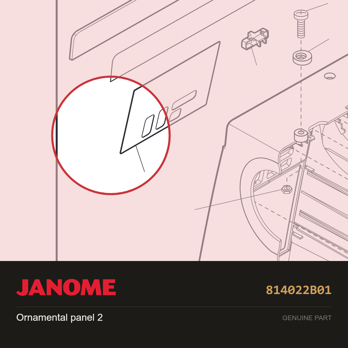 Ornamental panel 2, Janome #814022B01 — shown on the Janome parts diagram