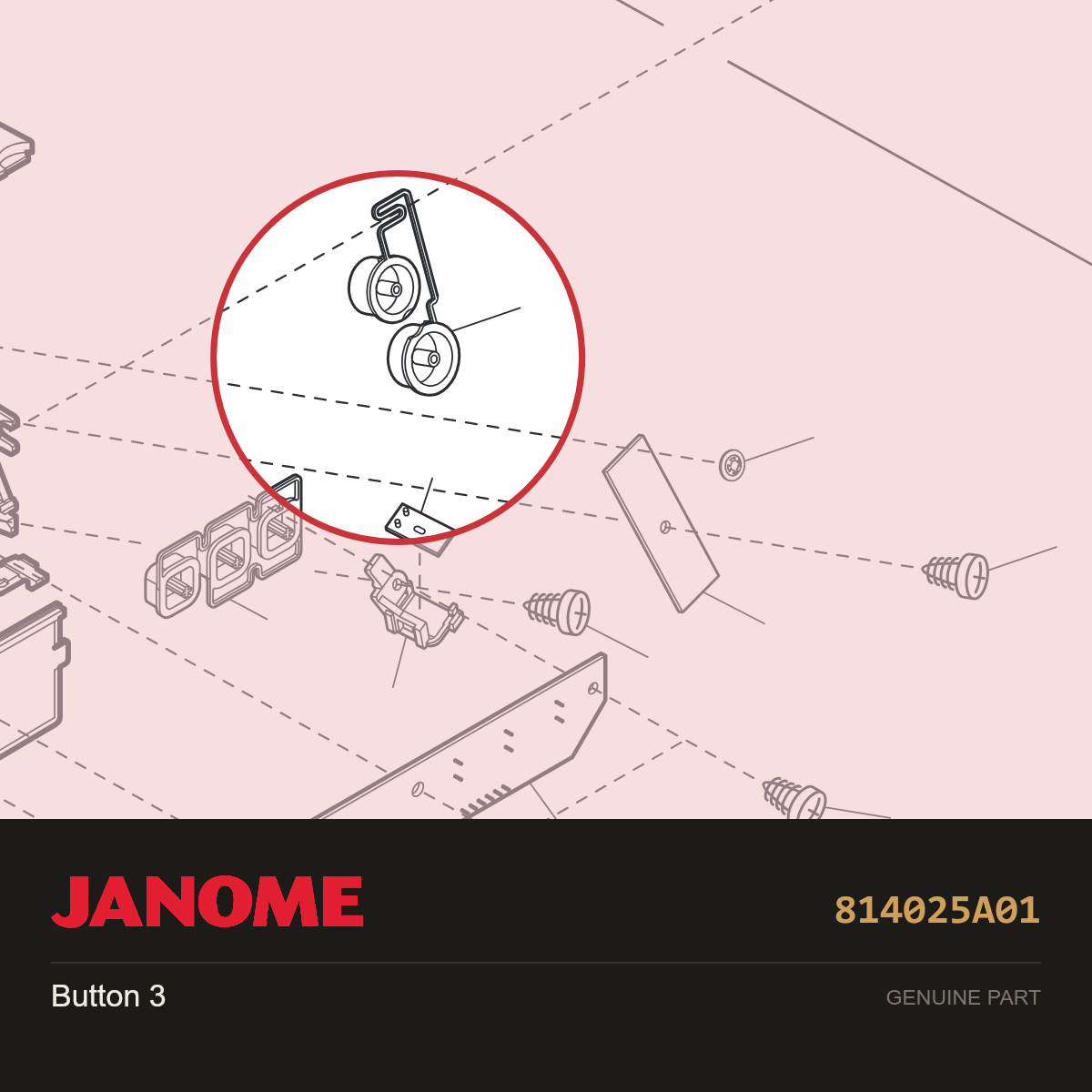 Button 3, Janome #814025A01 — shown on the Janome parts diagram