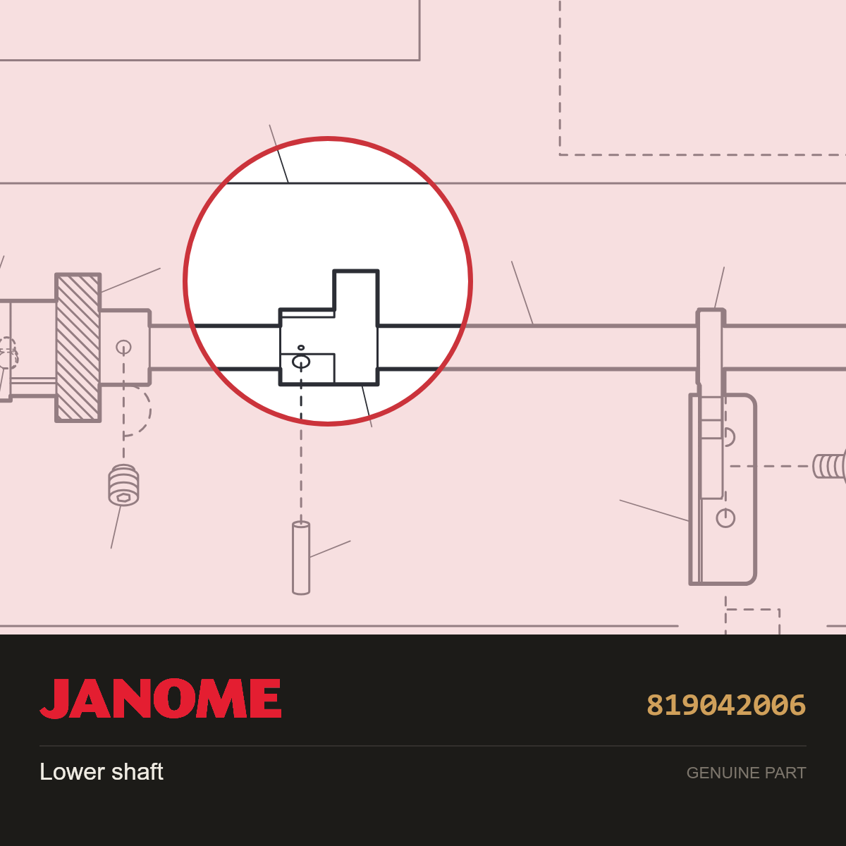 Lower shaft, Janome #819042006 — shown on the Janome parts diagram