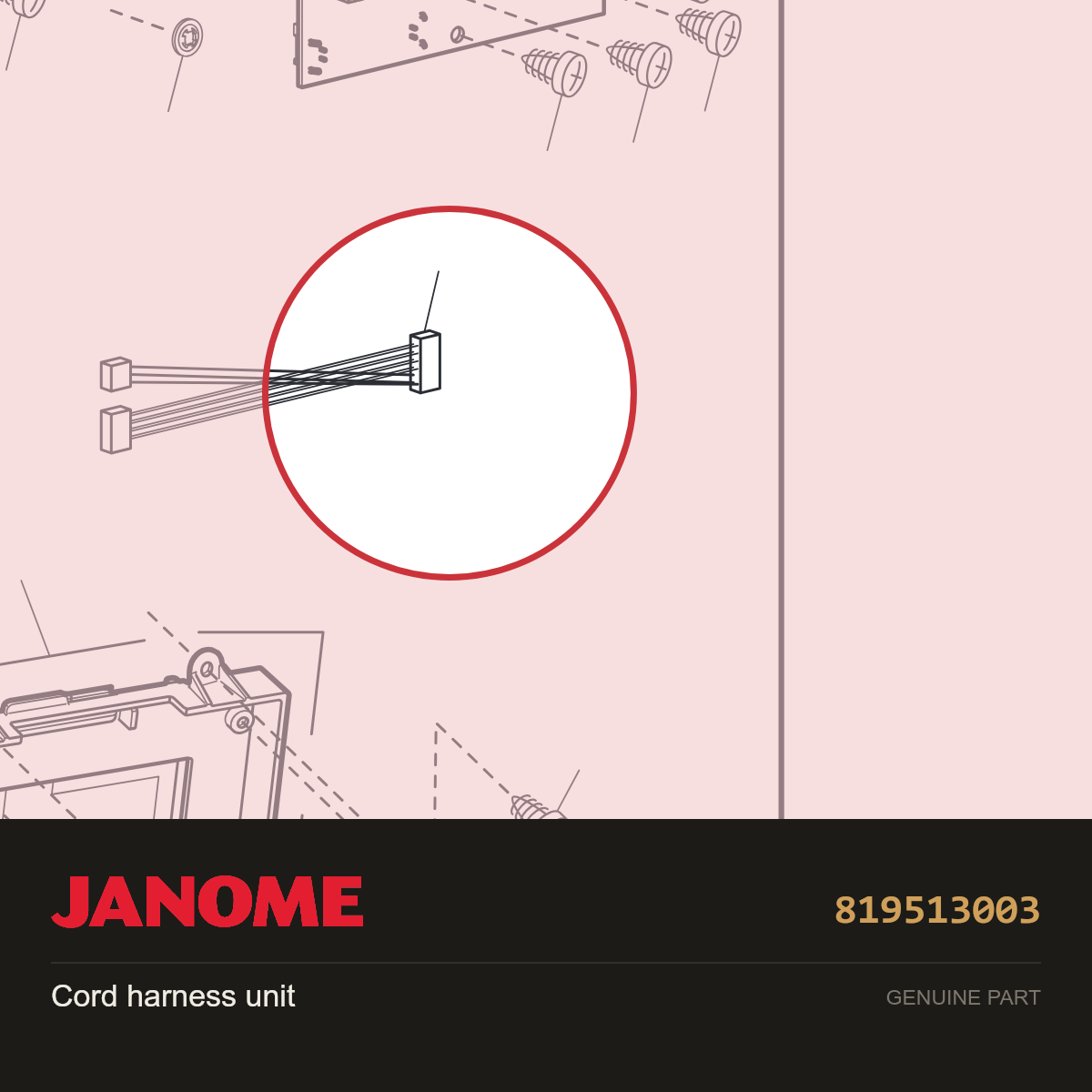 Cord harness (unit), Janome #819513003 — shown on the Janome parts diagram