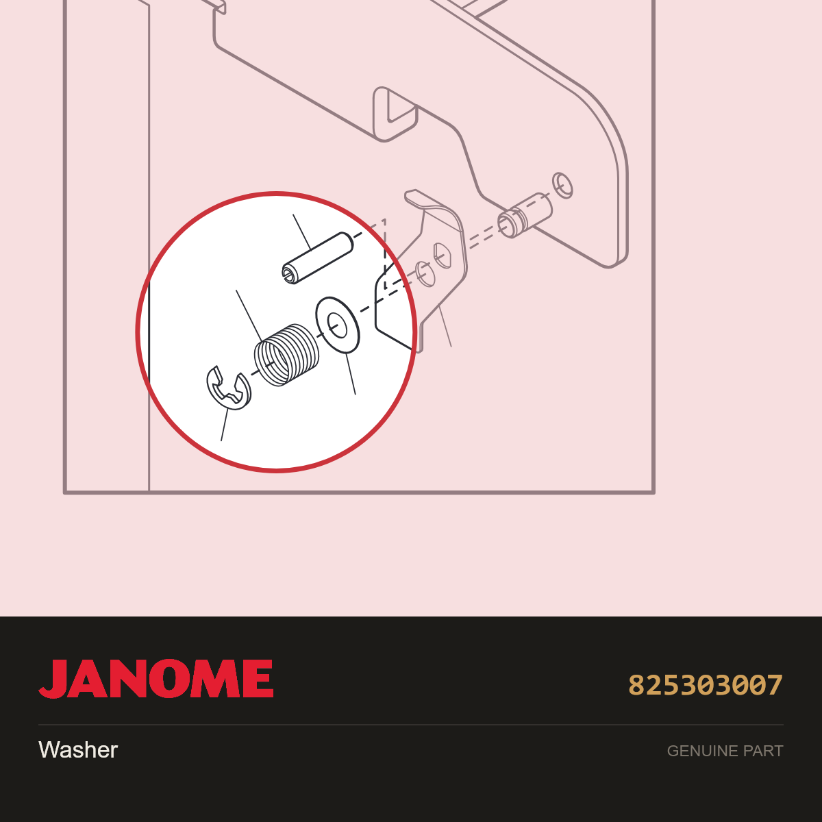 Washer, Janome #825303007 — shown on the Janome parts diagram