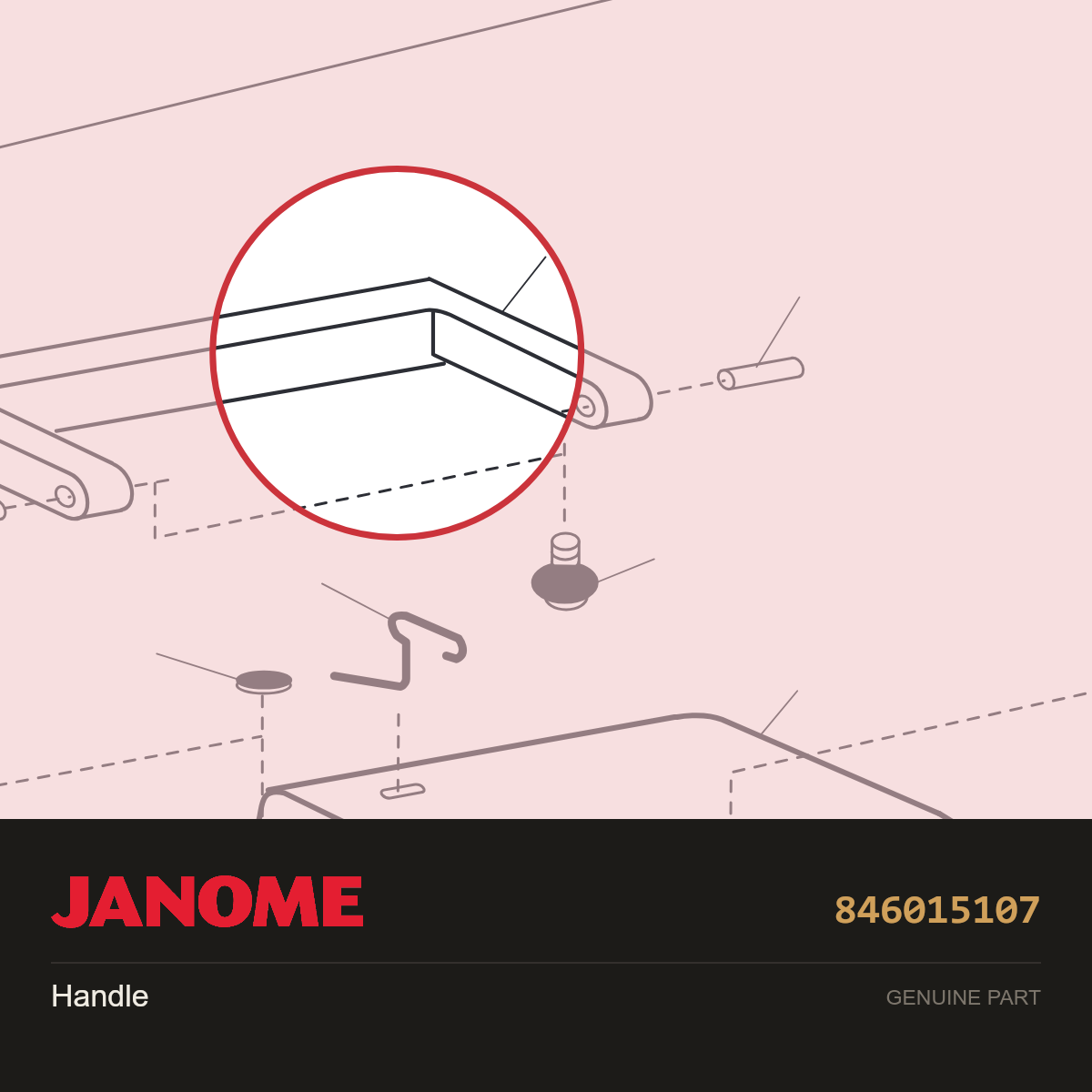 Handle, Janome #846015107 — shown on the Janome parts diagram
