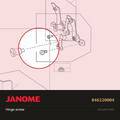 Hinge Screw, Janome #846220004 — shown on the Janome parts diagram