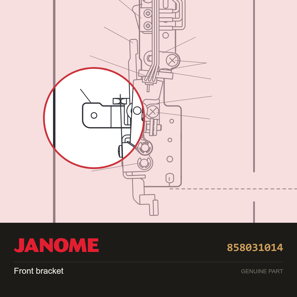 Base panel (front), Janome #858031014 — shown on the Janome parts diagram