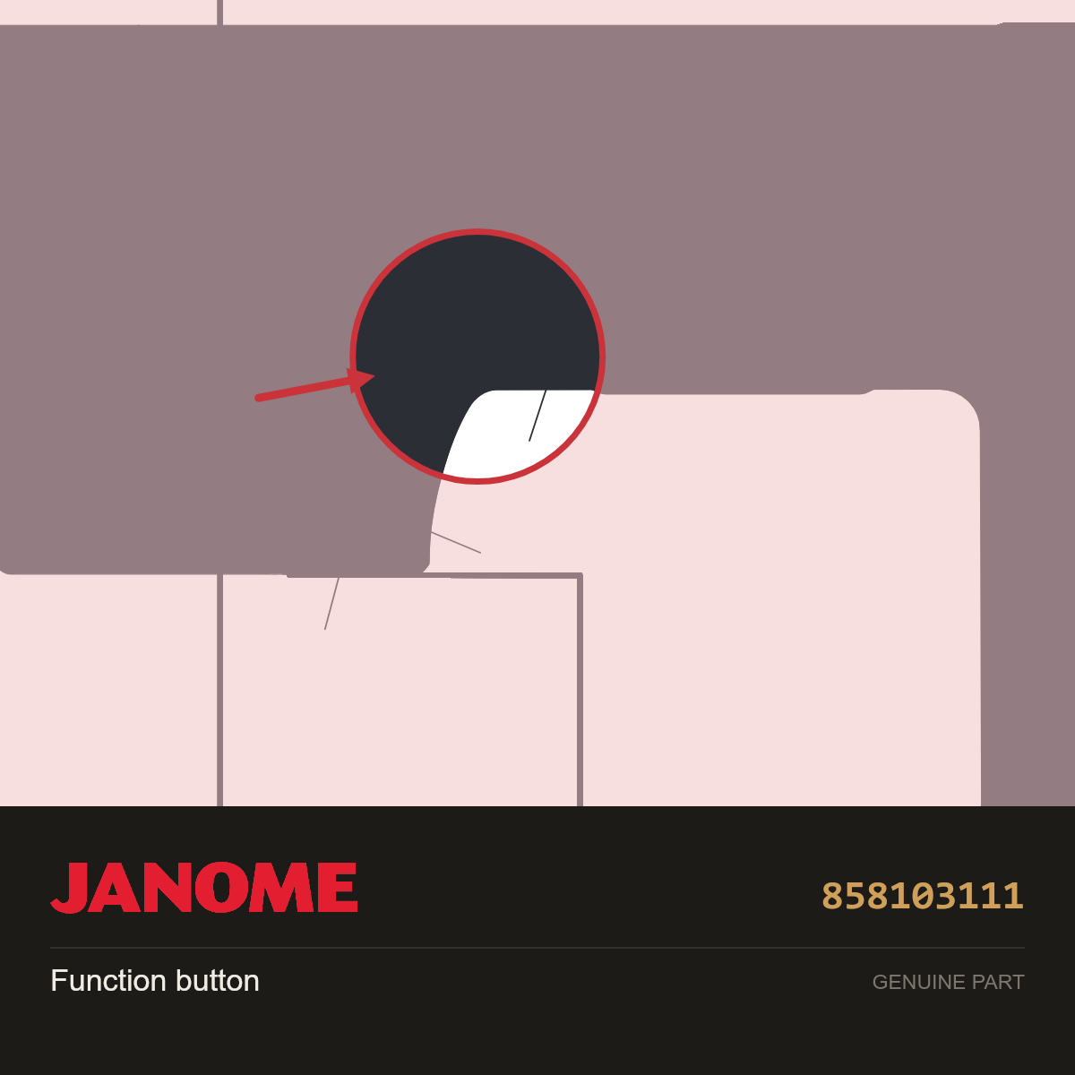 Function button, Janome #858103111 — shown on the Janome parts diagram