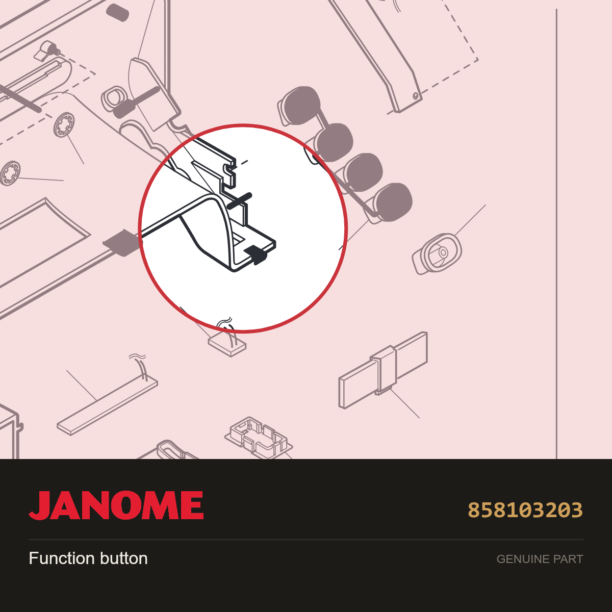 Function button, Janome #858103203 — shown on the Janome parts diagram