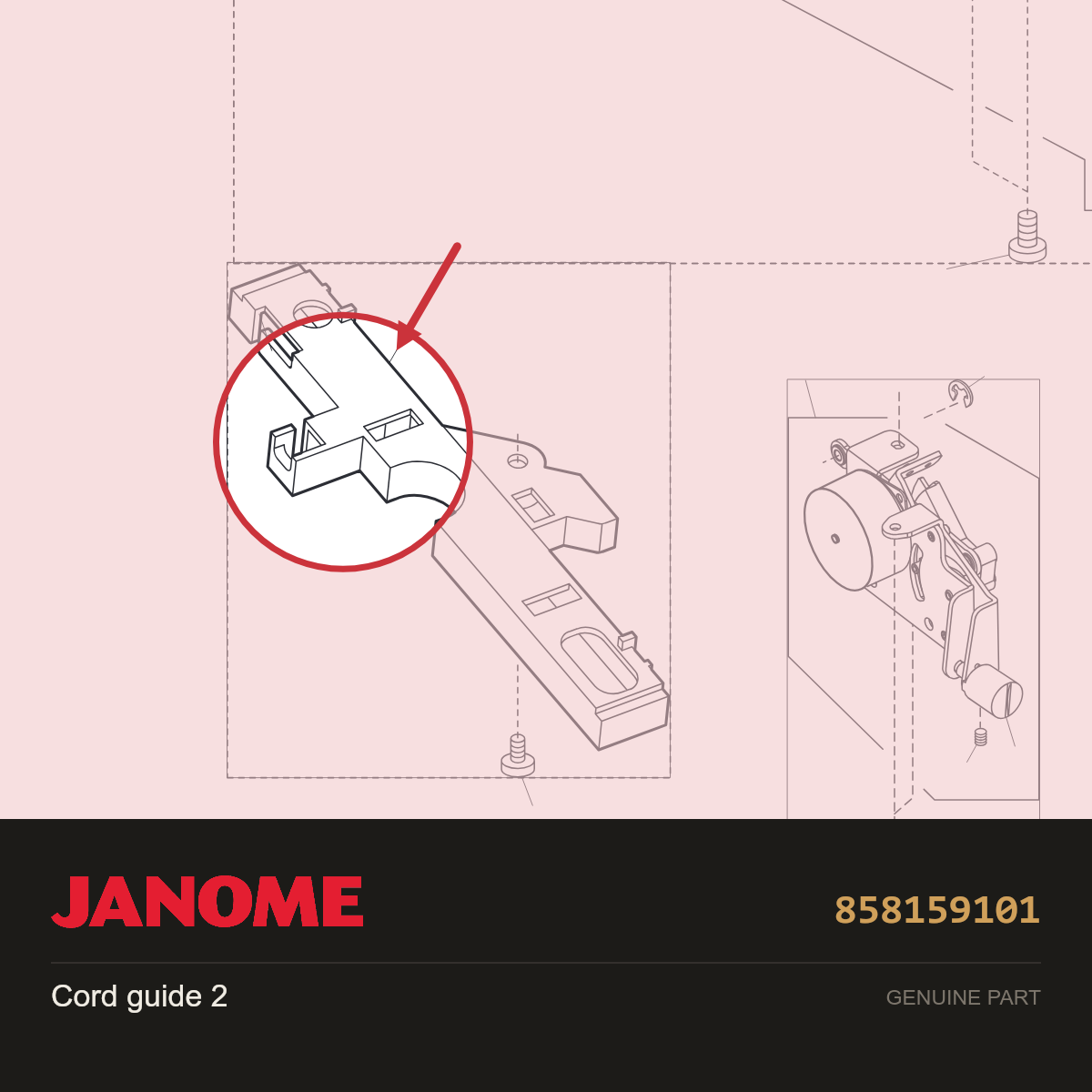 Cord guide 2, Janome #858159101 — shown on the Janome parts diagram