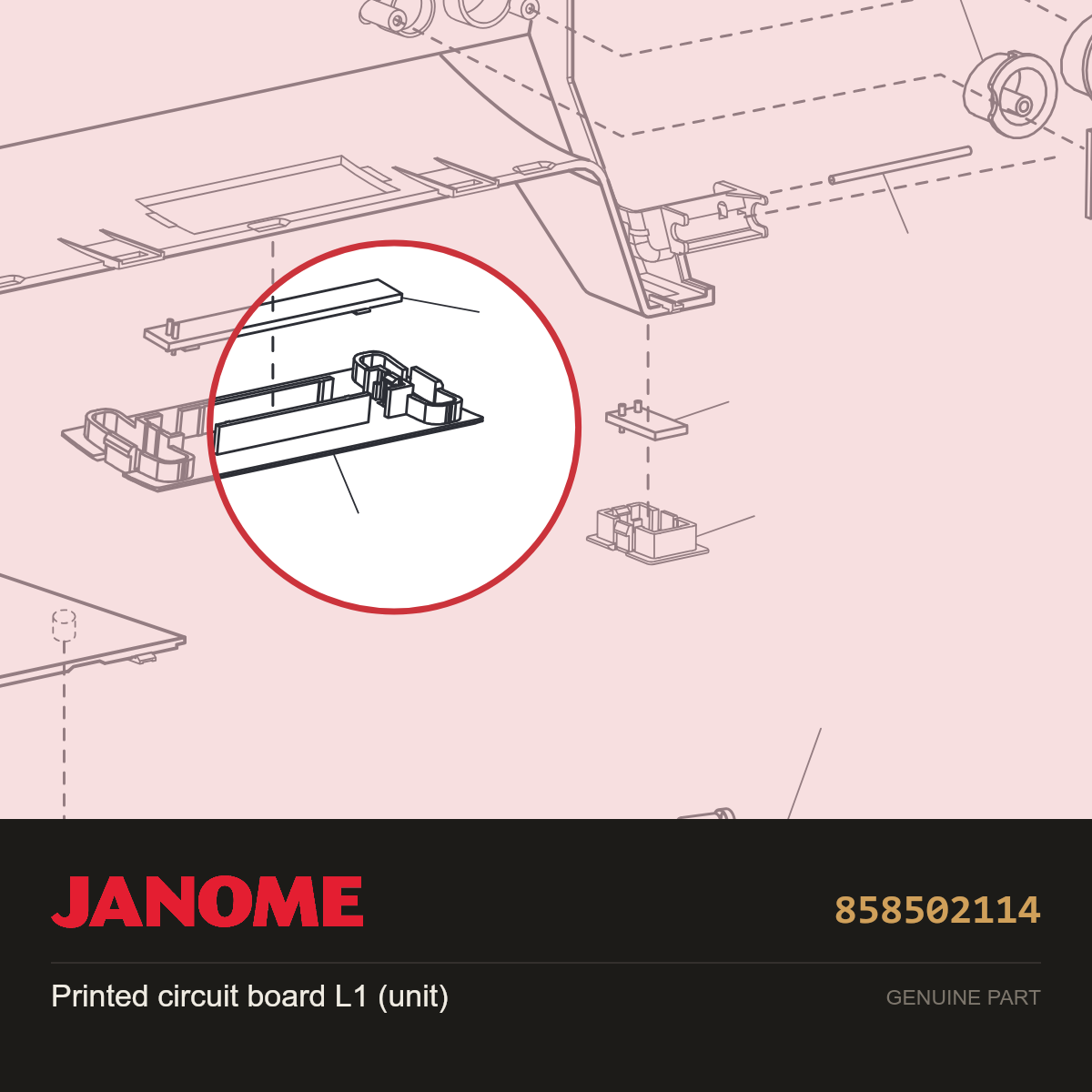 Printed circuit board L1, Janome #858502114 — shown on the Janome parts diagram