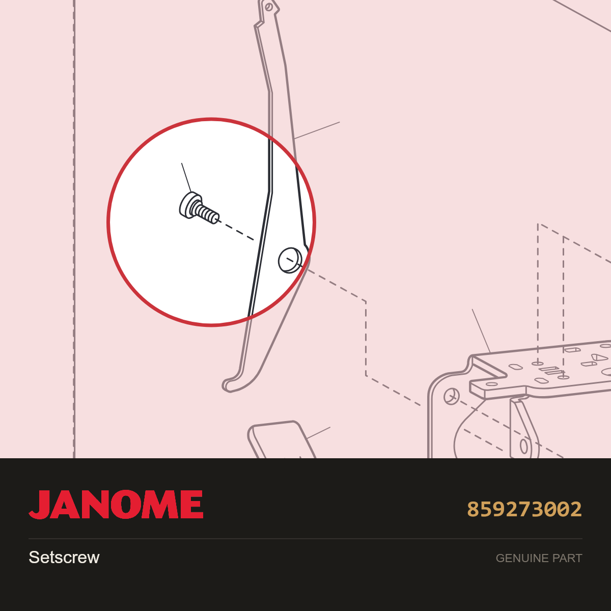 Setscrew, Janome #859273002 — shown on the Janome parts diagram
