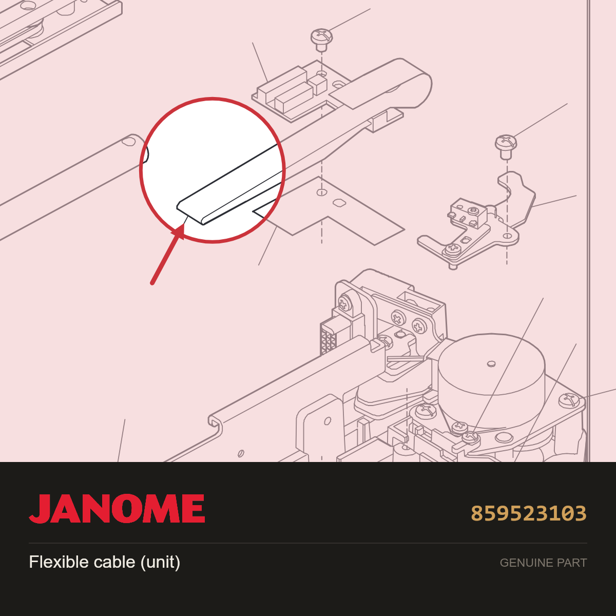 Flexible cable, Janome #859523103 — shown on the Janome parts diagram