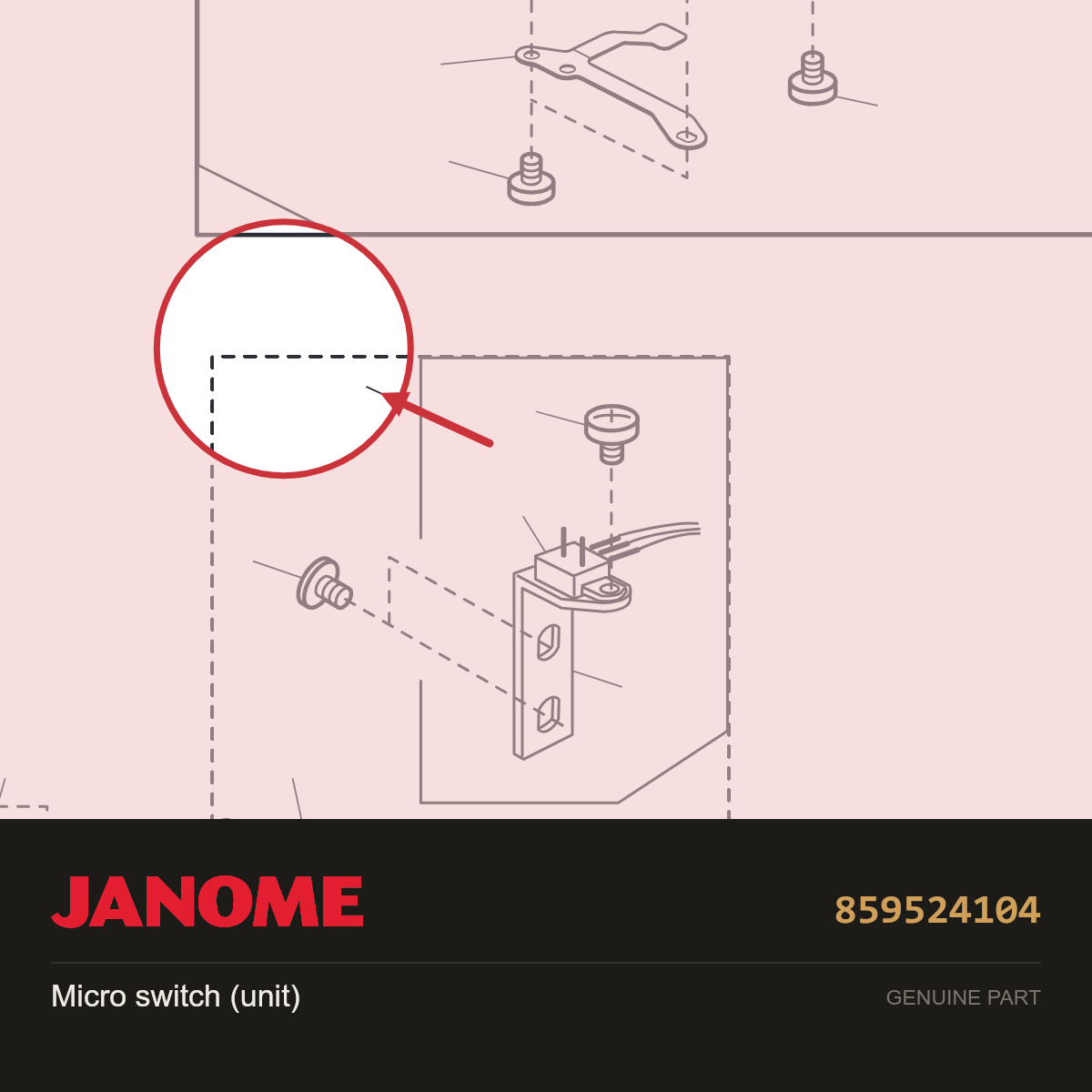 Switch (unit), Janome #859524104 — shown on the Janome parts diagram