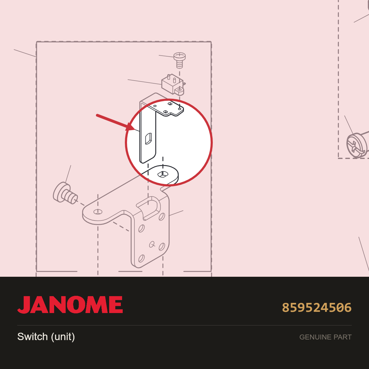 Switch (unit), Janome #859524506 — shown on the Janome parts diagram