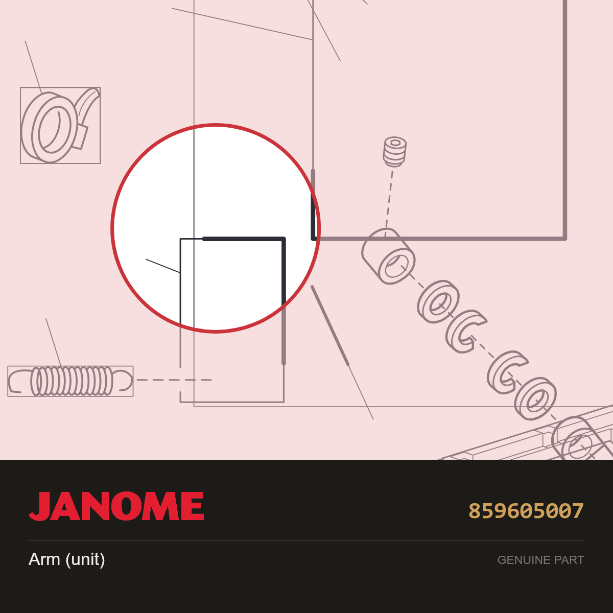 Arm (unit), Janome #859605007 — shown on the Janome parts diagram
