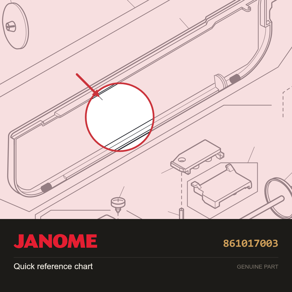 Quick reference chart, Janome #861017003 — shown on the Janome parts diagram