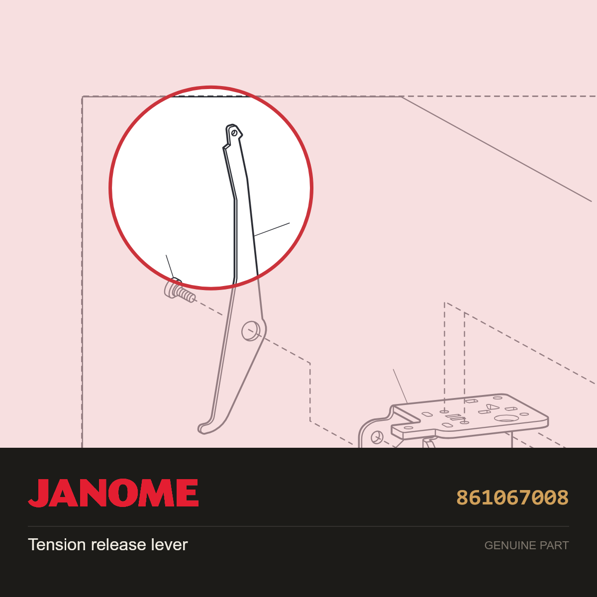 Tension release lever, Janome #861067008 — shown on the Janome parts diagram