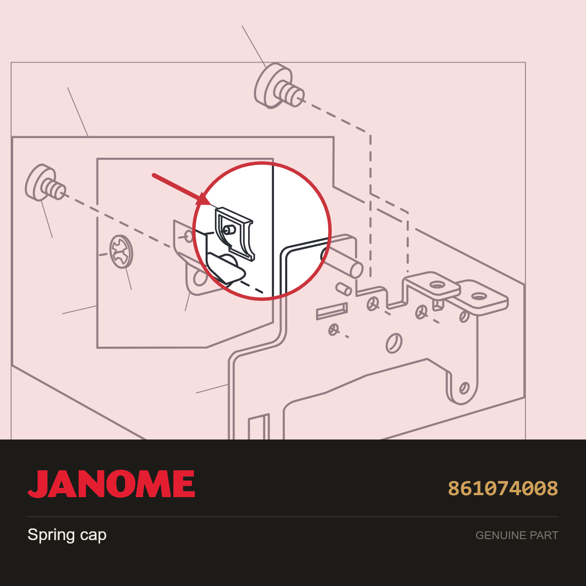 Spring cap, Janome #861074008 — shown on the Janome parts diagram