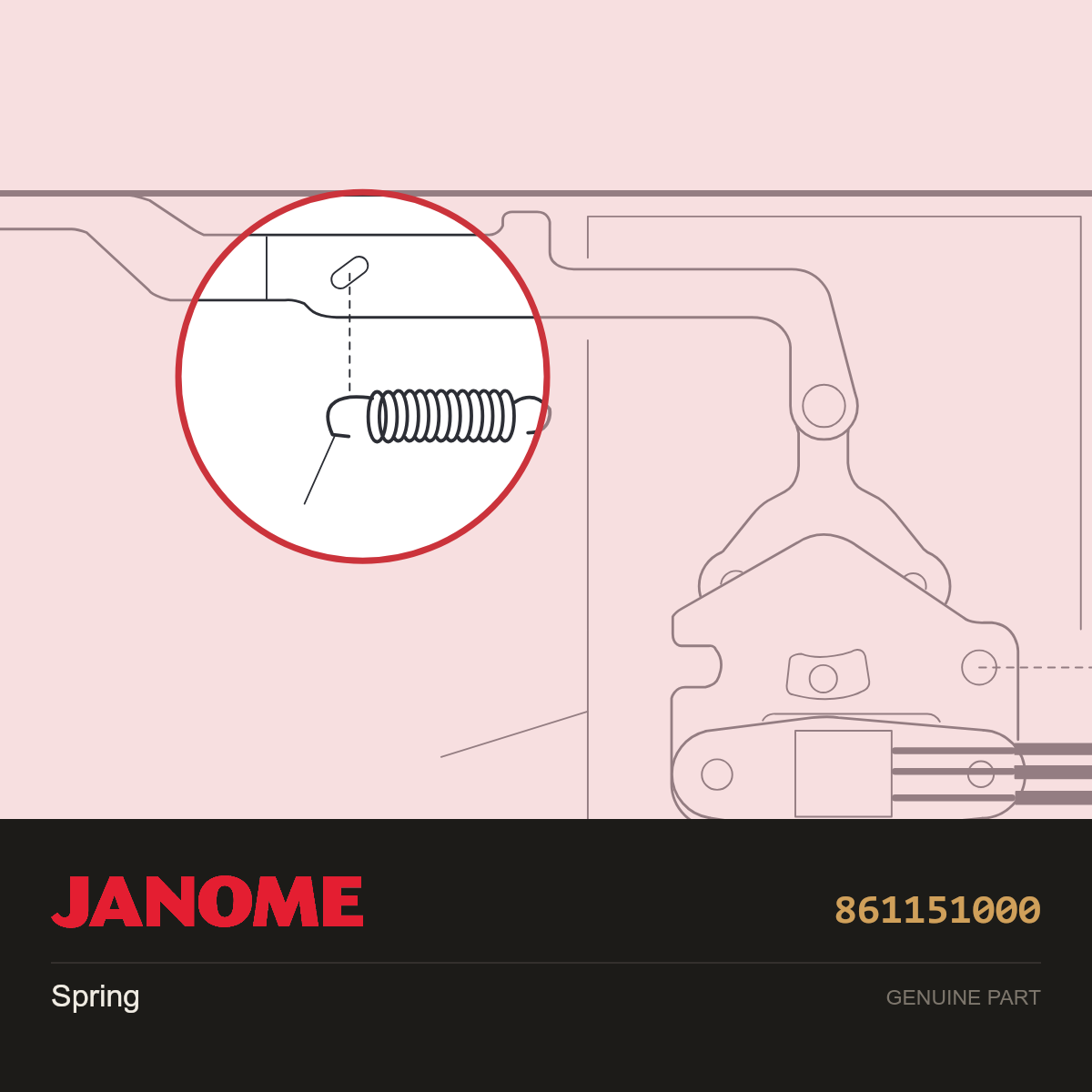 Spring, Janome #861151000 — shown on the Janome parts diagram