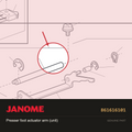 Press ft actuator arm (unit), Janome #861616101 — shown on the Janome parts diagram
