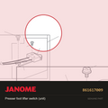 Presser foot lifter switch, Janome #861617009 — shown on the Janome parts diagram