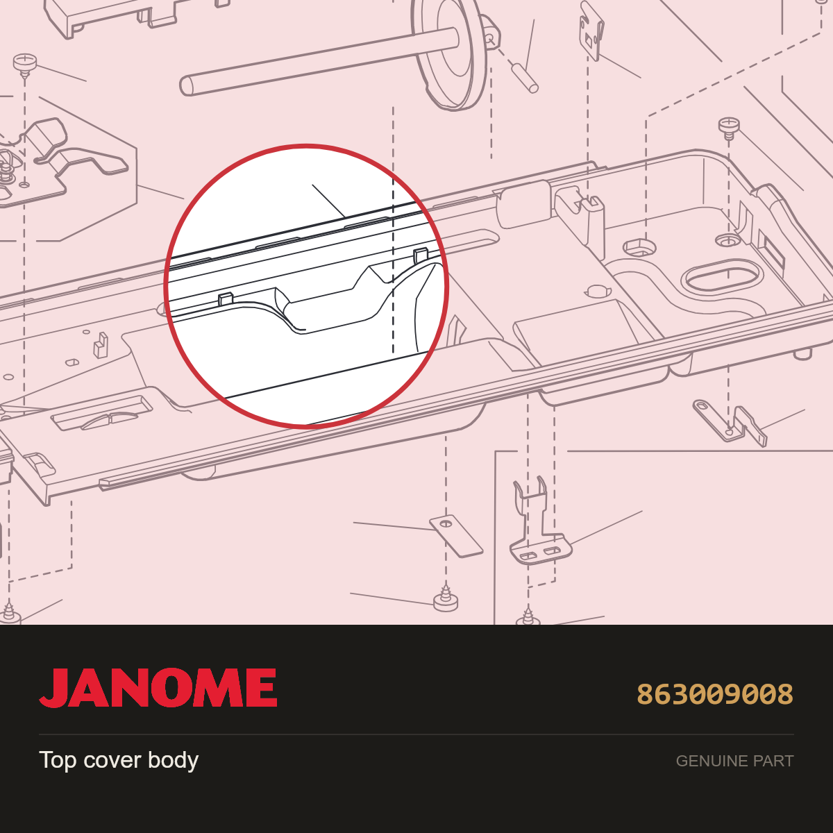 Top Cover Body, Janome #863009008 — shown on the Janome parts diagram