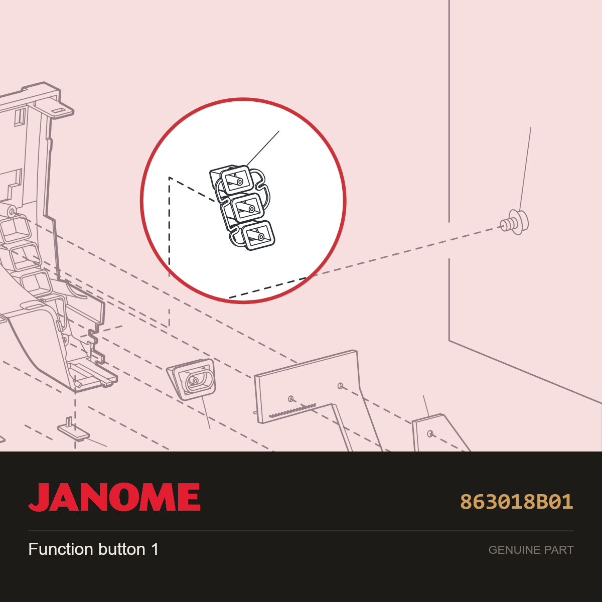 Function button 1, Janome #863018B01 — shown on the Janome parts diagram