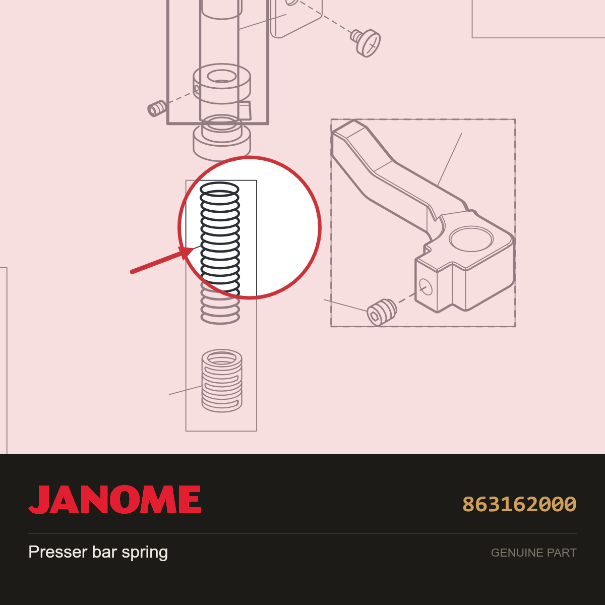 Spring, Janome #863162000 — shown on the Janome parts diagram