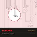Needle threader lever shaft, Janome #863165003 — shown on the Janome parts diagram