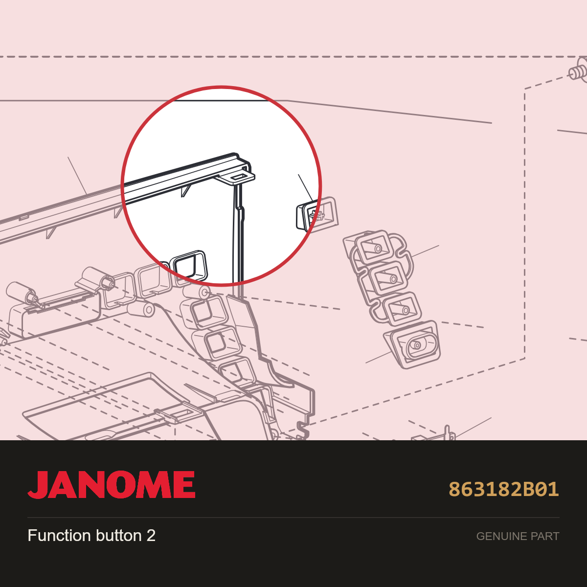 Function button 2, Janome #863182B01 — shown on the Janome parts diagram