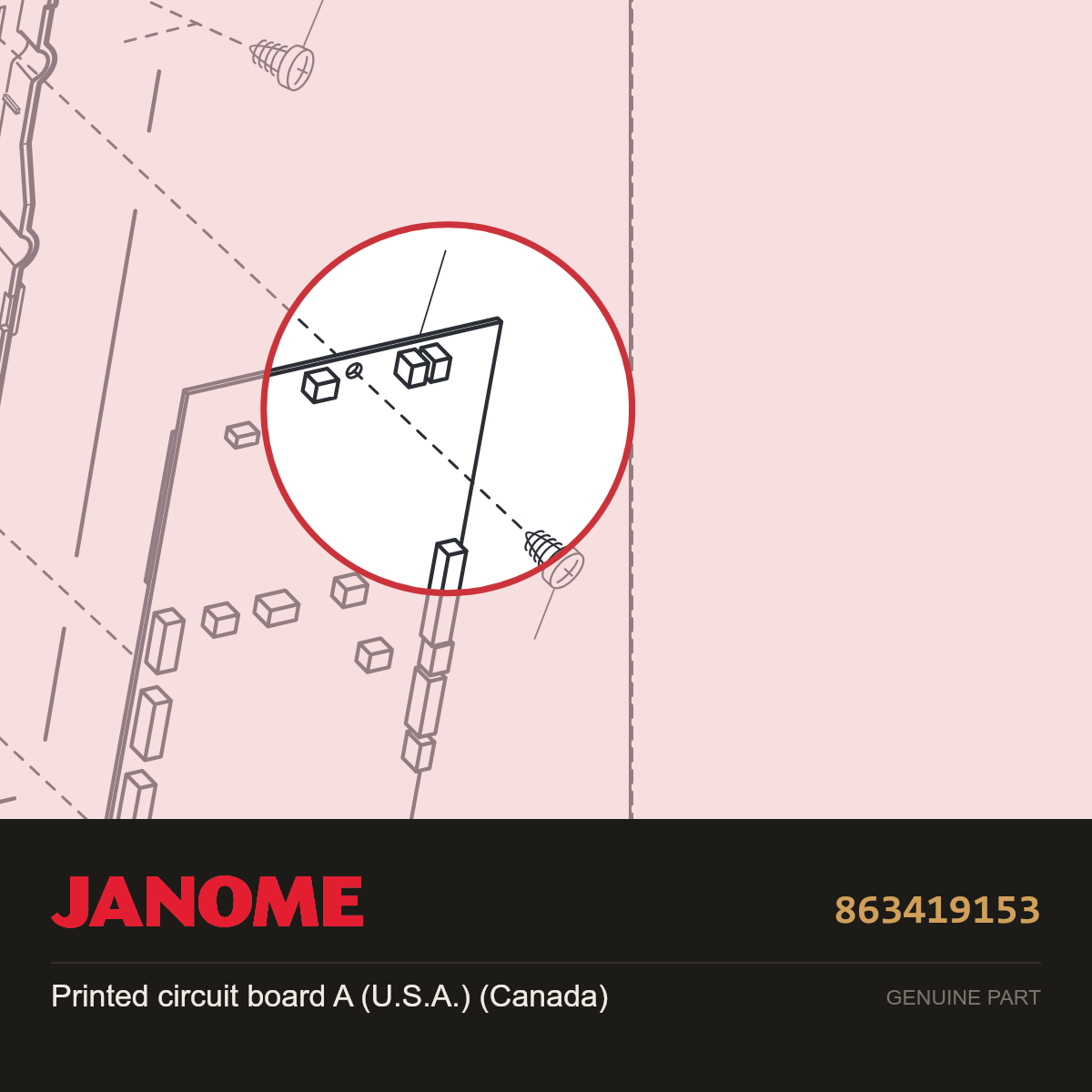 A-Board (US,CAN), Janome #863419153 — shown on the Janome parts diagram