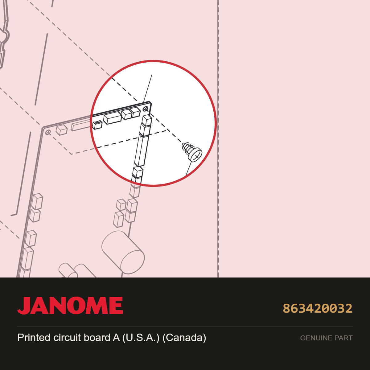 A-Board (US, CAN), Janome #863420032 — shown on the Janome parts diagram
