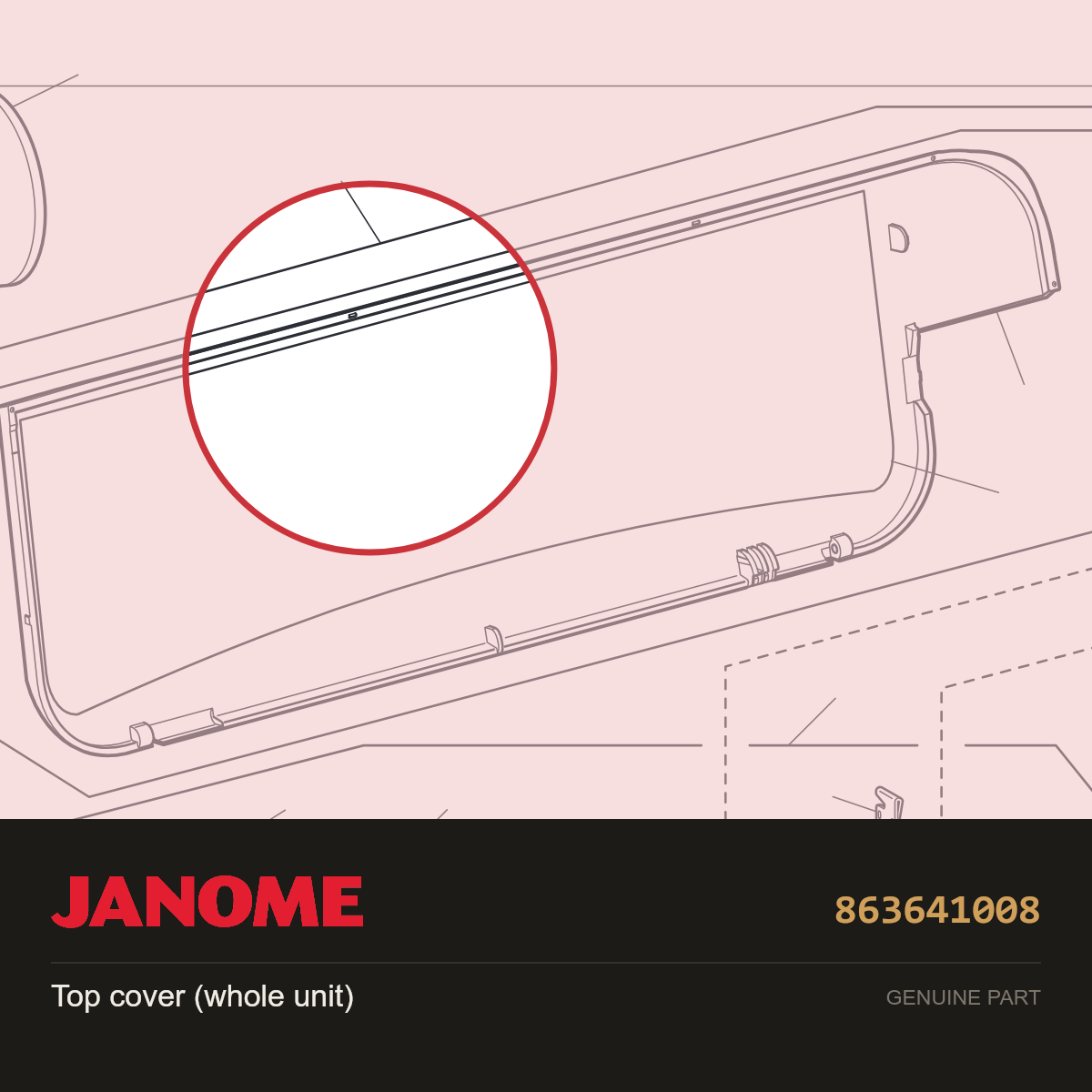 Top cover (whole unit), Janome #863641008 — shown on the Janome parts diagram
