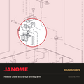 Needle plate exch driving arm, Janome #866063009 — shown on the Janome parts diagram