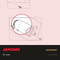 DC motor, Janome #866504007 — shown on the Janome parts diagram