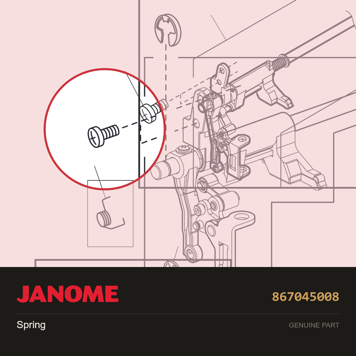 Spring, Janome #867045008 — shown on the Janome parts diagram