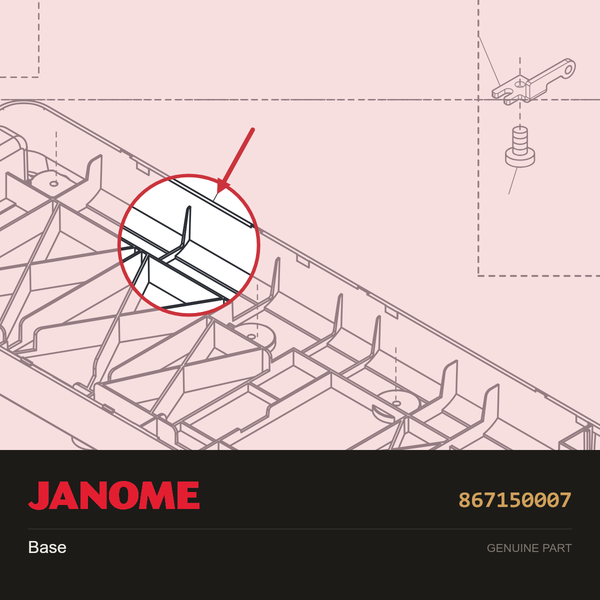 Base, Janome #867150007 — shown on the Janome parts diagram