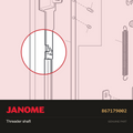 Threader shaft, Janome #867179002 — shown on the Janome parts diagram