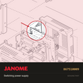 Switching power supply, Janome #867510009 — shown on the Janome parts diagram