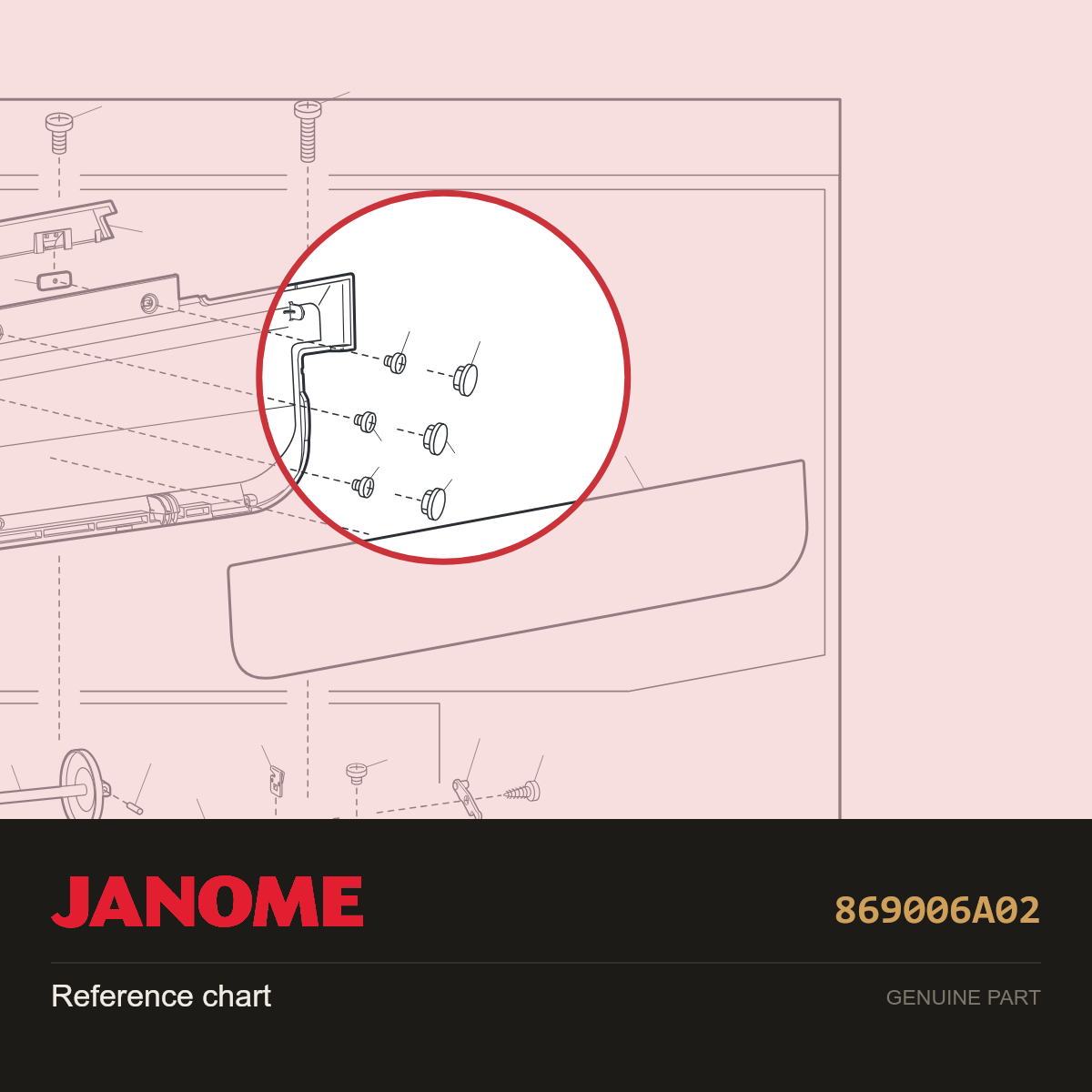 Reference chart, Janome #869006A02 — shown on the Janome parts diagram