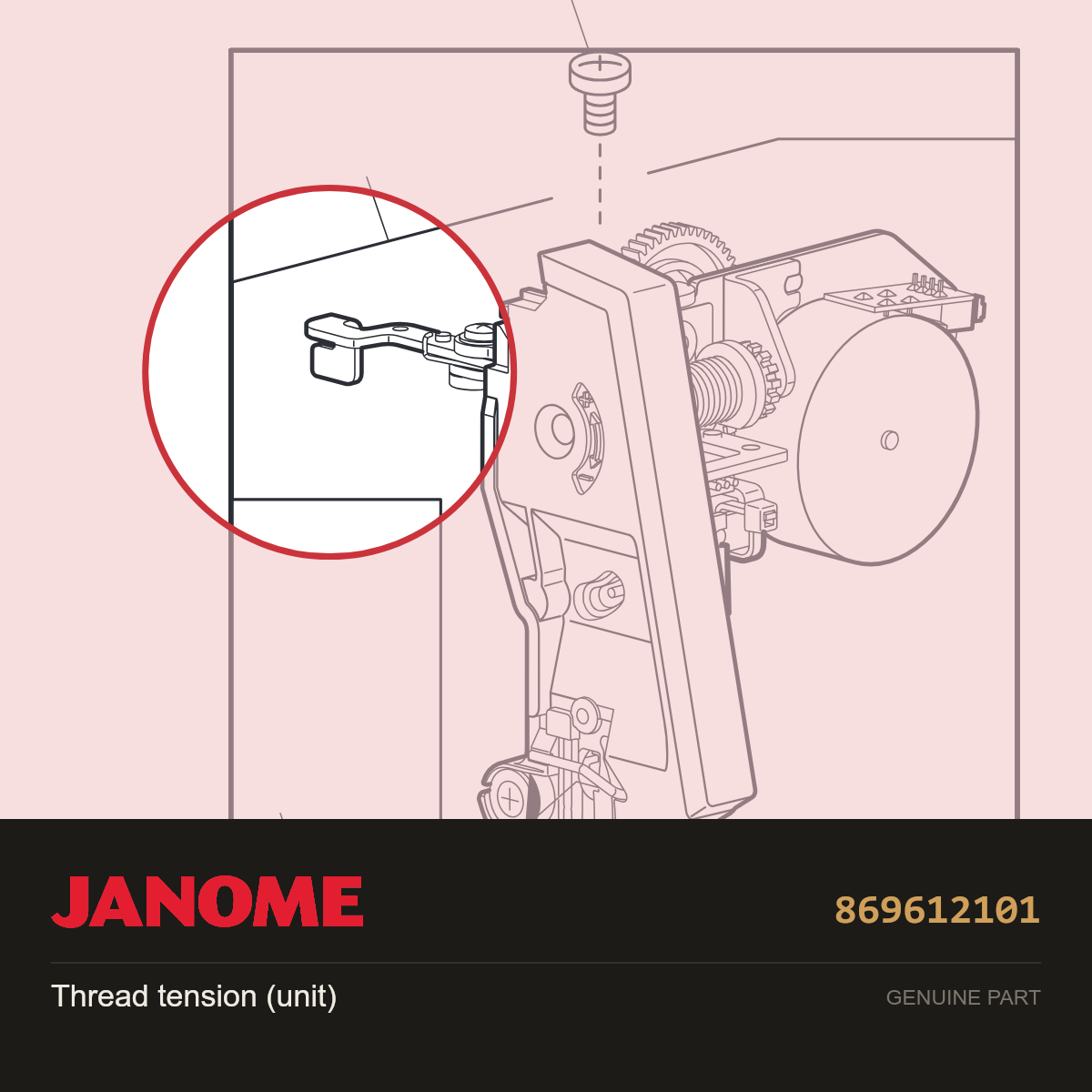 Thread tension (unit), Janome #869612101 — shown on the Janome parts diagram