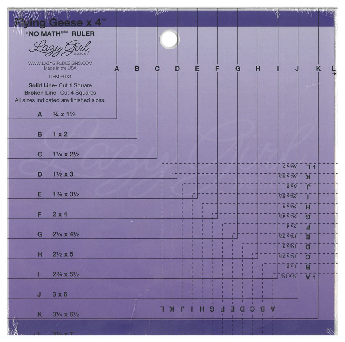 Flying Geese X 4 No Math Ruler 8 1/4in sq