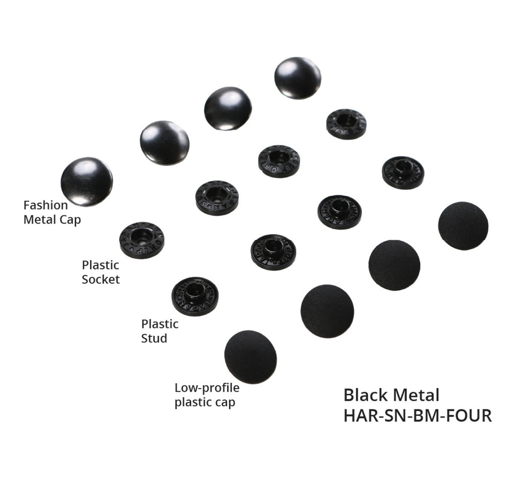 Tool-free Snaps - Set of Four - Black Metal