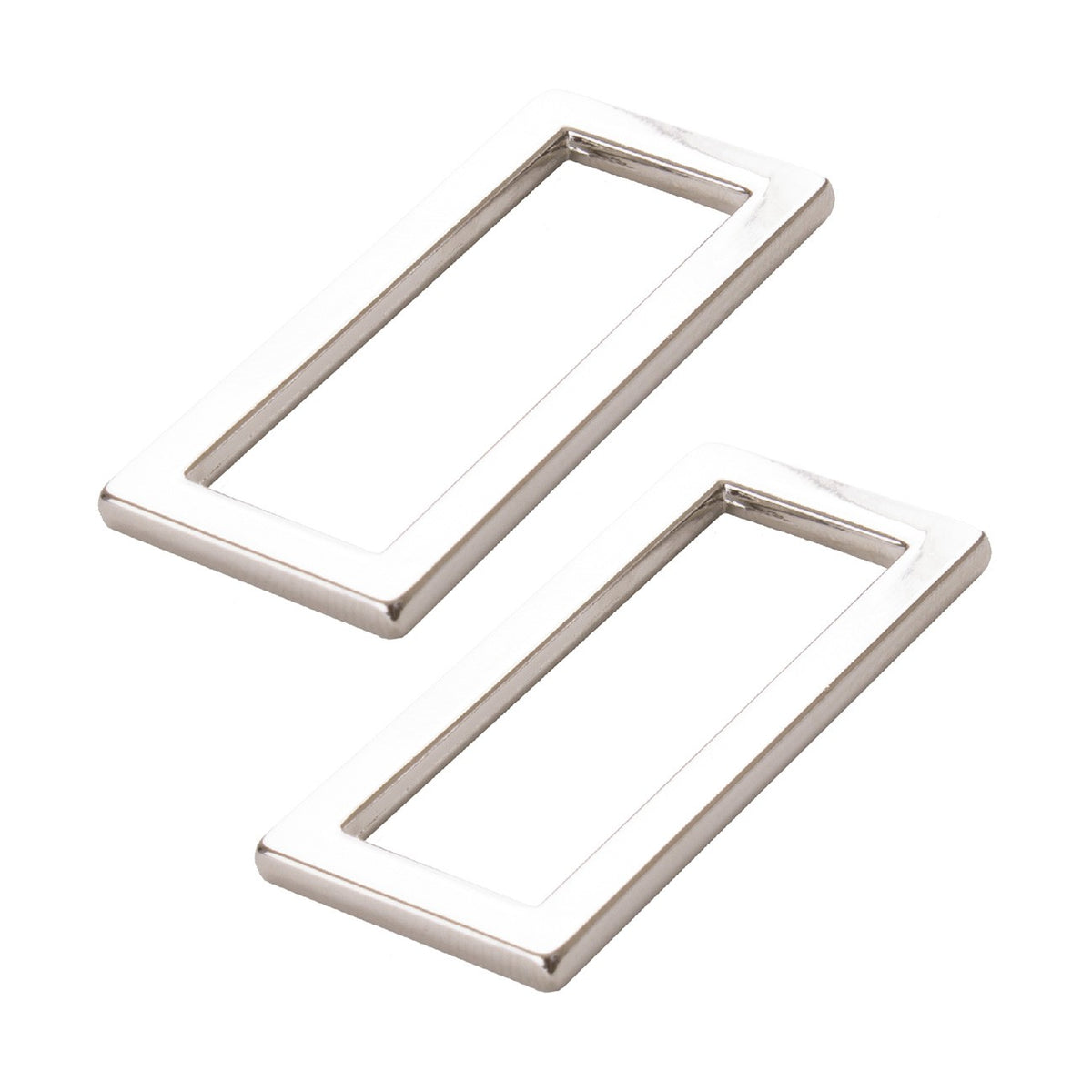 Rectangle Ring Flat 1-1/2in Nickel Set of Two