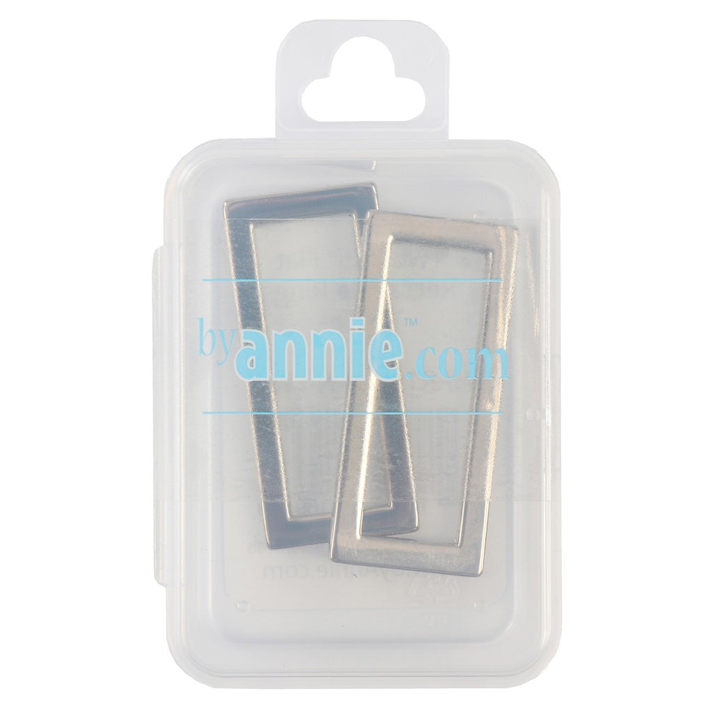 Rectangle Ring Flat 1-1/2in Nickel Set of Two