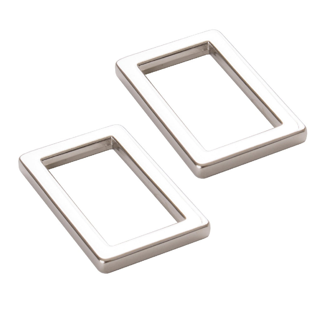 Rectangle Ring Flat 1in Nickel Set of Two