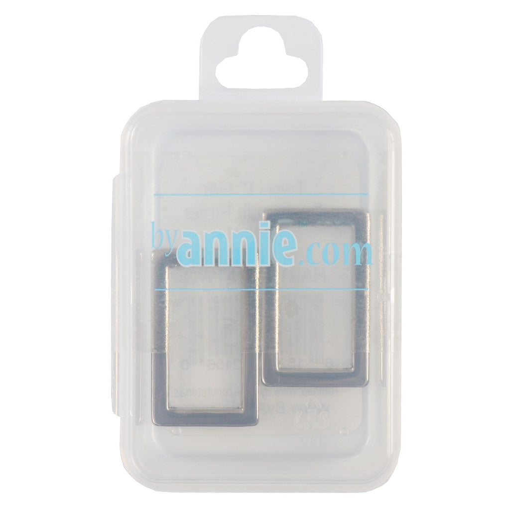 Rectangle Ring Flat 1in Nickel Set of Two