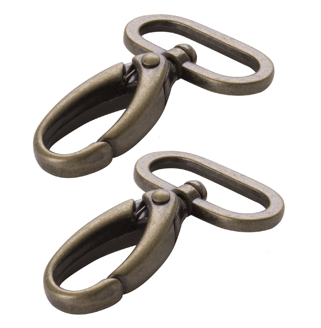 Swivel Hook 1in Antique Brass Set of Two