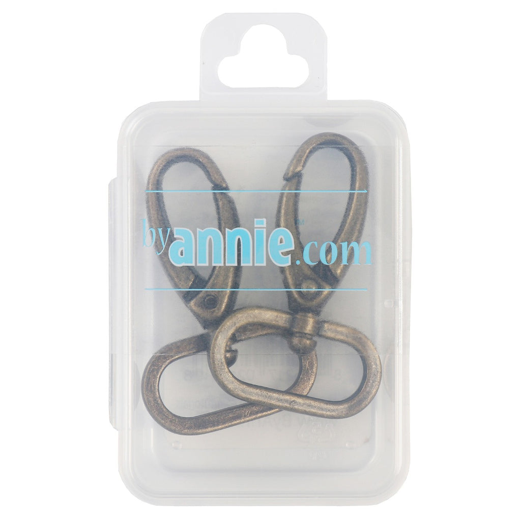 Swivel Hook 1in Antique Brass Set of Two