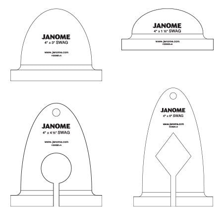 Ruler Swag Templates 4" (QM) — genuine Janome accessory, part HG00605-JA