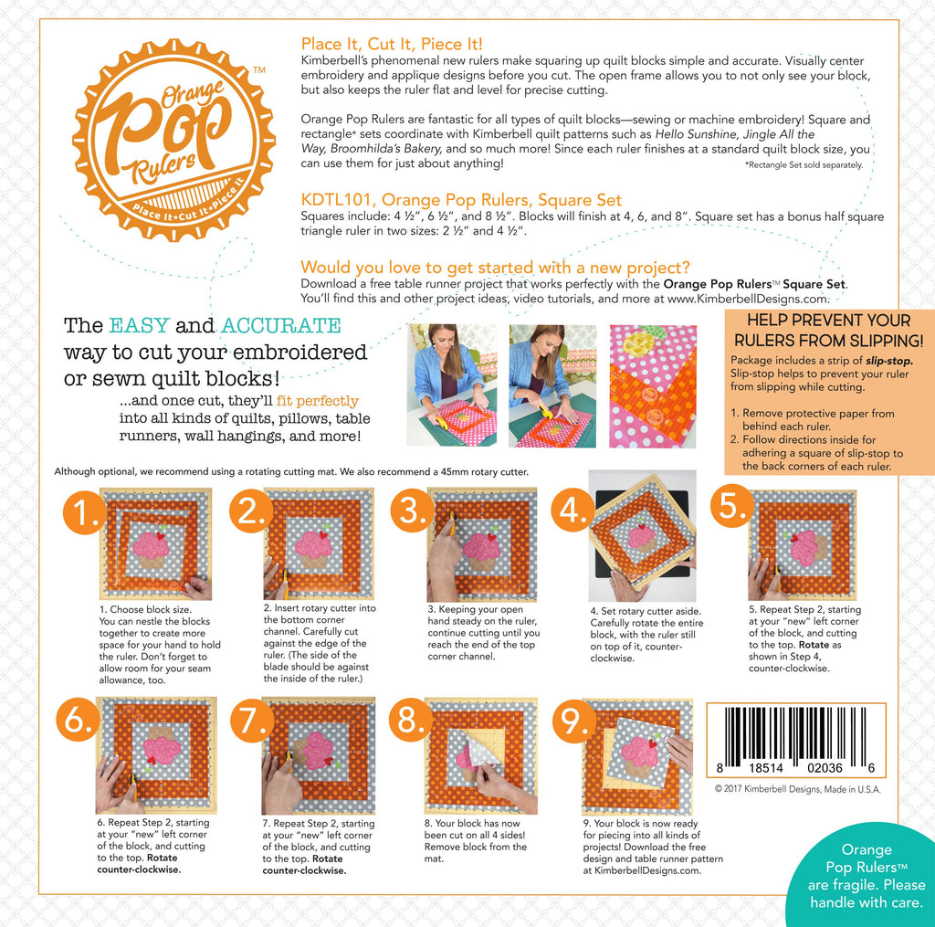 Orange Pop Rulers Square Set