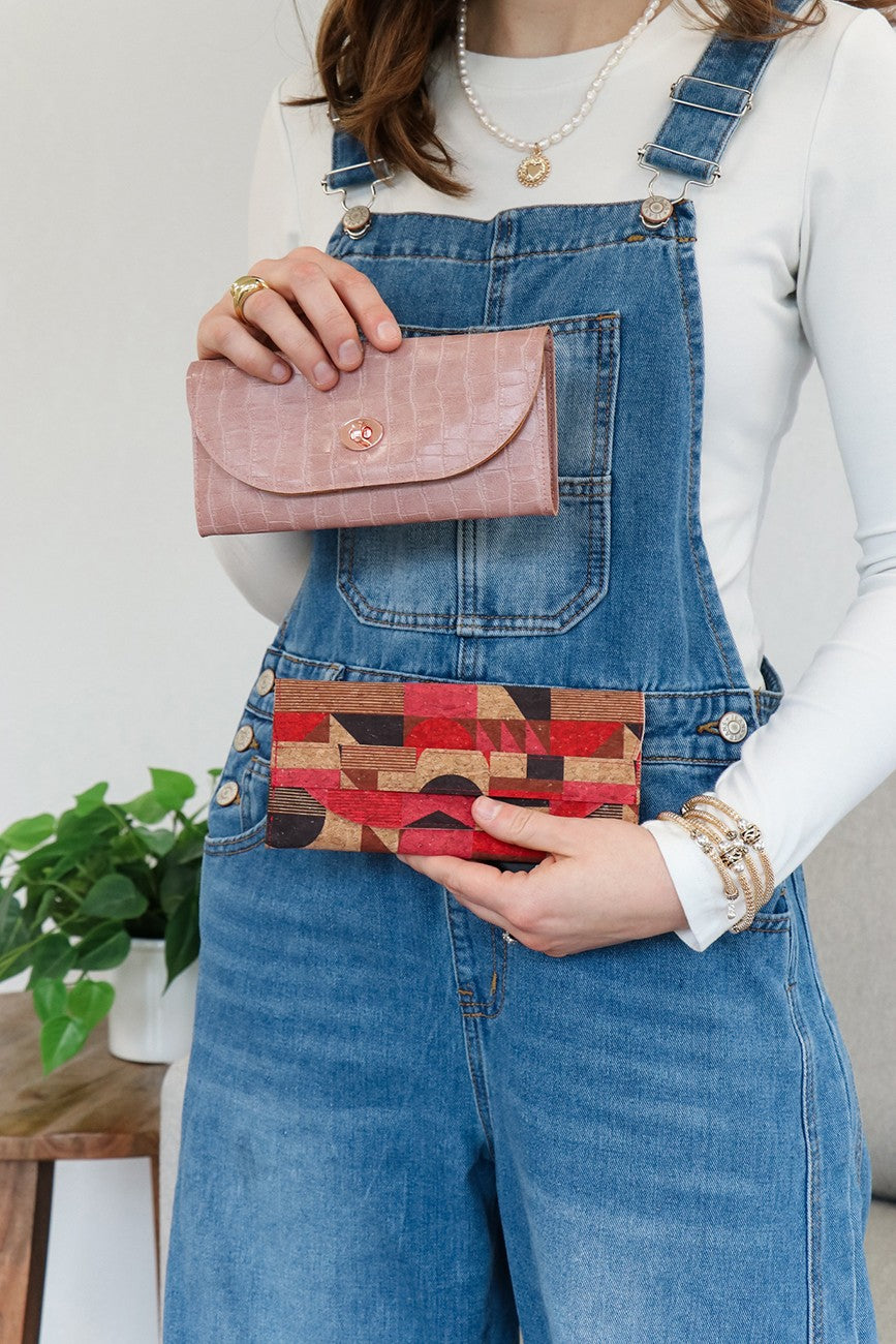 Lucky Penny Wallet Accuquilt Kit Blush Pink Crocodile Faux Leather